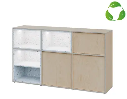 EFE D1844 L dolní modul, 2-dveřová/nika, 1000x1800x400, levý, překližka bříza/upcyklovaný plast